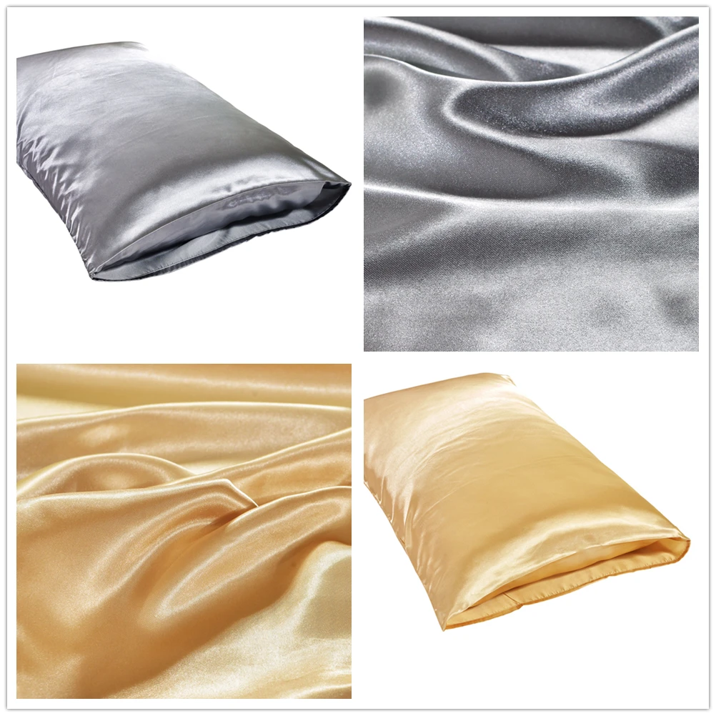 100% Silky Satin Hair Beauty Pillowcase Standard Queen 1PC