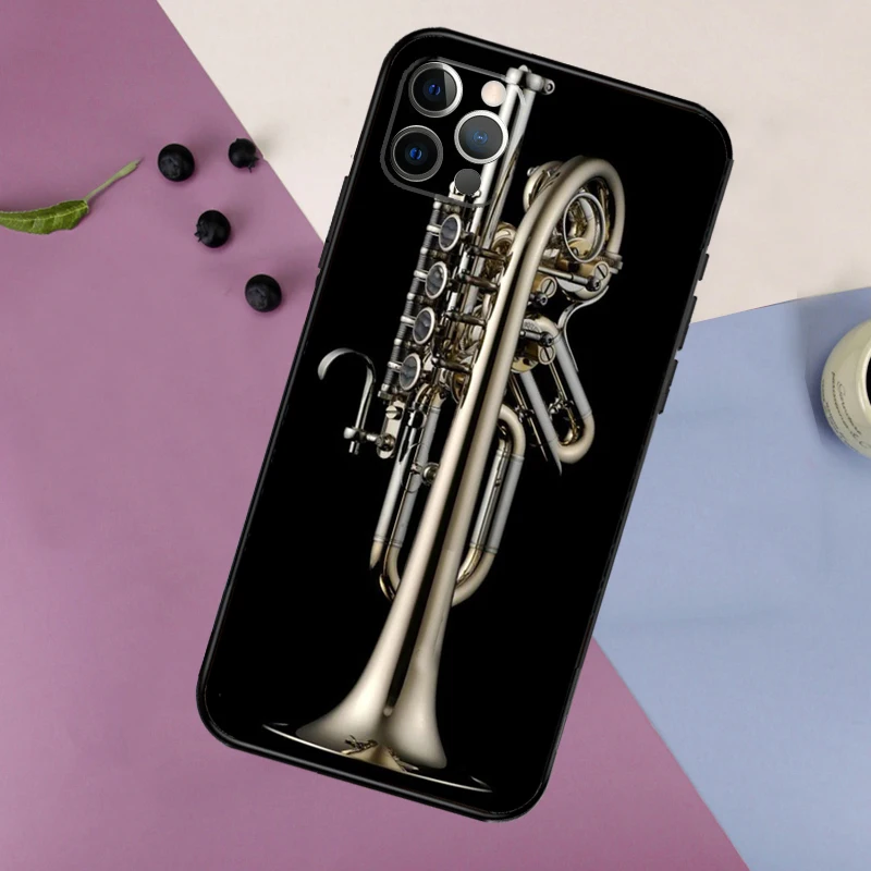 Piccolo Trumpet Brass Instruments Case For iPhone 16 15 14 13 12 11 Pro Max 14 16 15 Plus 13 Mini X XR XS Bumper Cover