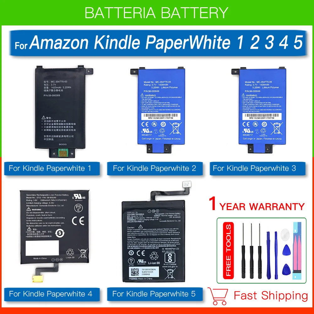 High-Quality Battery MC-354775-03 MC-354775-05  ST22 ST32 For Amazon Kindle PaperWhite 1 2 3 4 5 1st 2nd 3rd 4th 5th Gen Battery