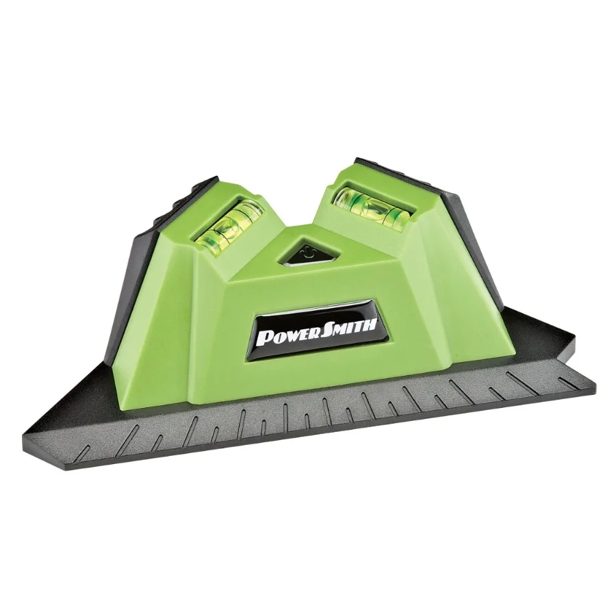 

PLTS07 Tile and Flooring Laser Square with Two 90° Laser Lines, Two Built-In Bubble Vials, Wall Mount Plate, and Batteries