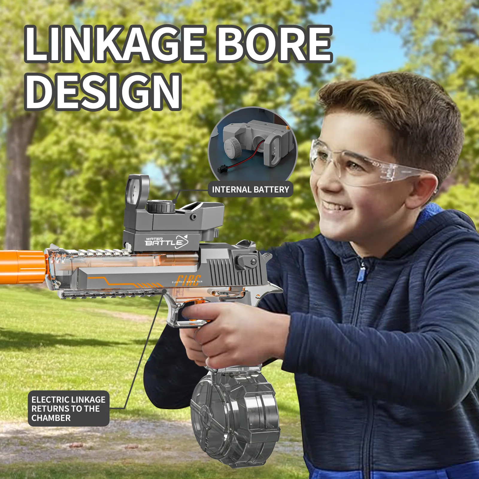 サマートイズ デザートイーグル 水鉄砲 フルオート 電動式 水鉄砲 おもちゃ 子供 屋外 ビーチ ファイト おもちゃ 男の子 女の子 ギフト