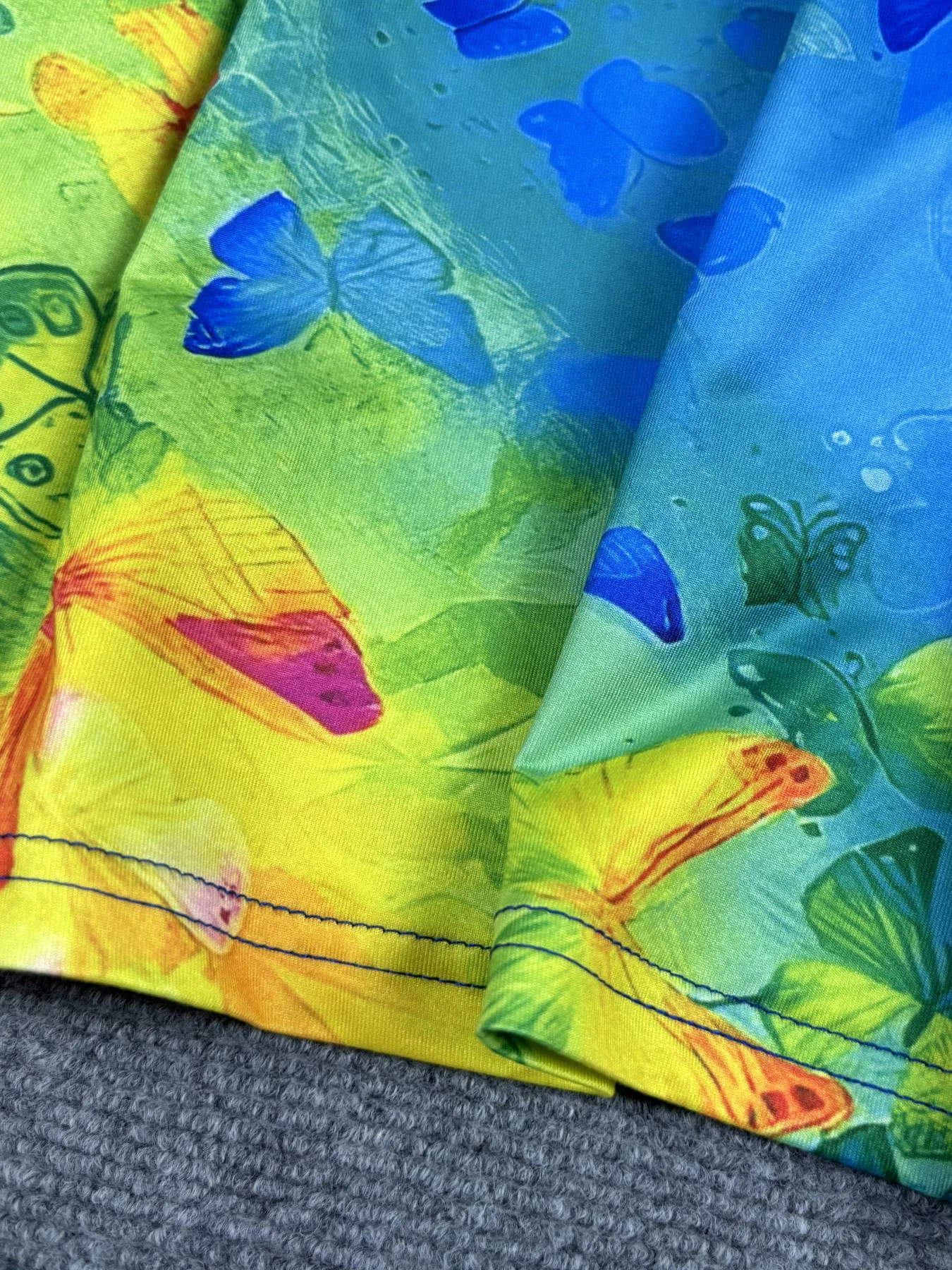 New 2025 Plus Size Casual Dress in Black Style Women'S Spring Summer Colorful Butterfly Gradient Printed T-Shirt Dress Pockets view 6