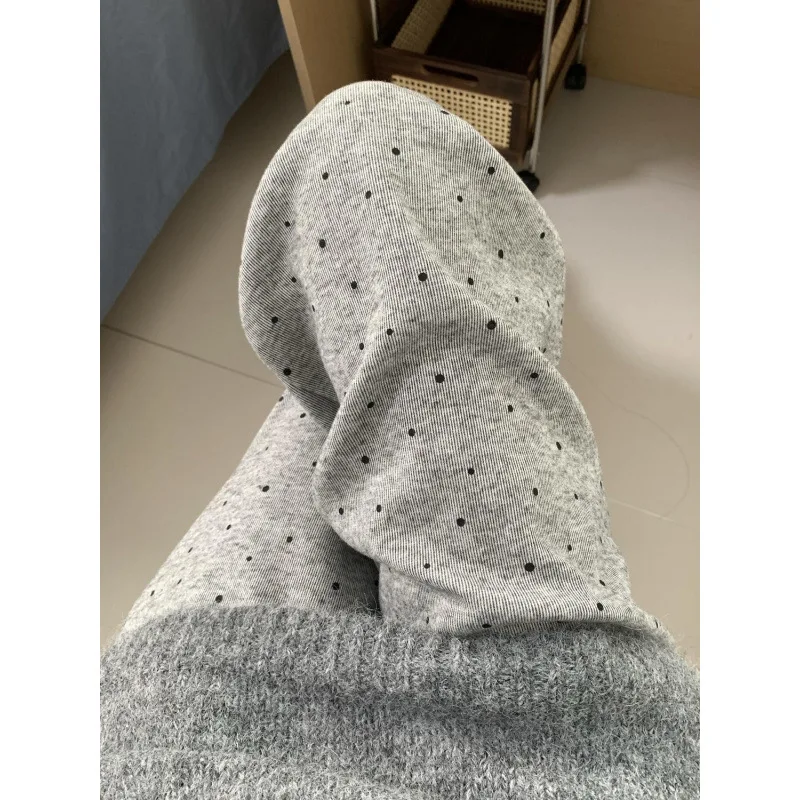XIZOU Polka Dot Wide Leg Casual Pants Women's Autumn Winter New Loose High Waist Dra Slimming Comfort Long Straight Leg Trousers