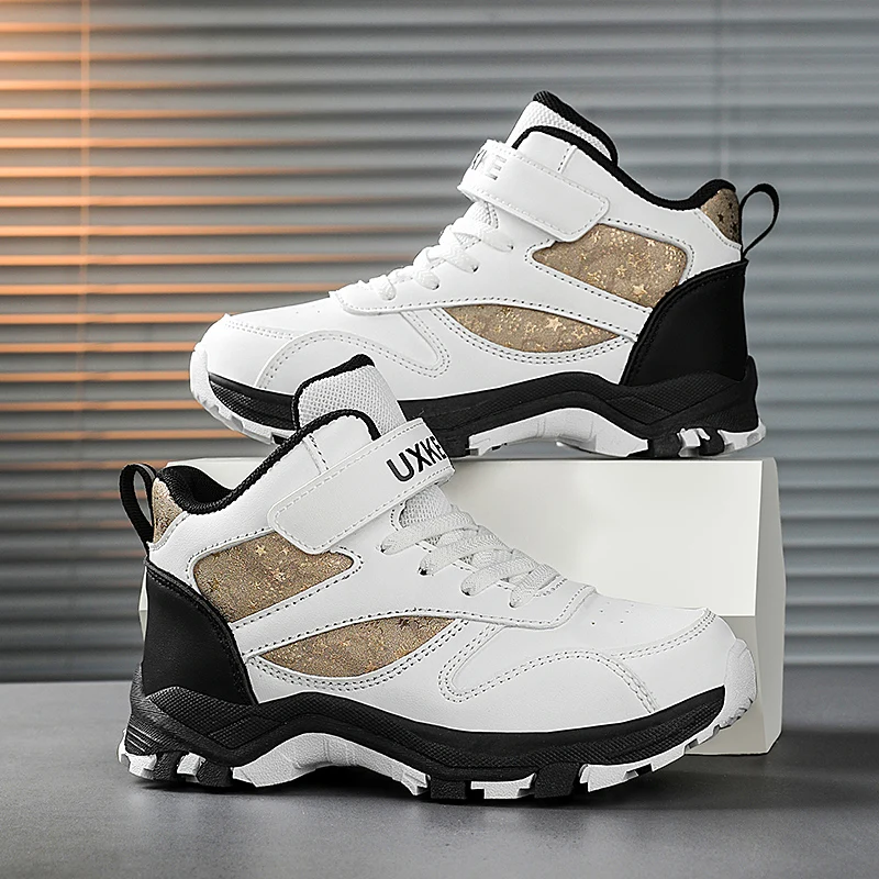 

Белые детские армейские ботинки для мальчиков, зимняя обувь, модные роскошные детские повседневные кроссовки, зимние теплые плюшевые ботинки для мальчиков, спортивные теннисные ботинки