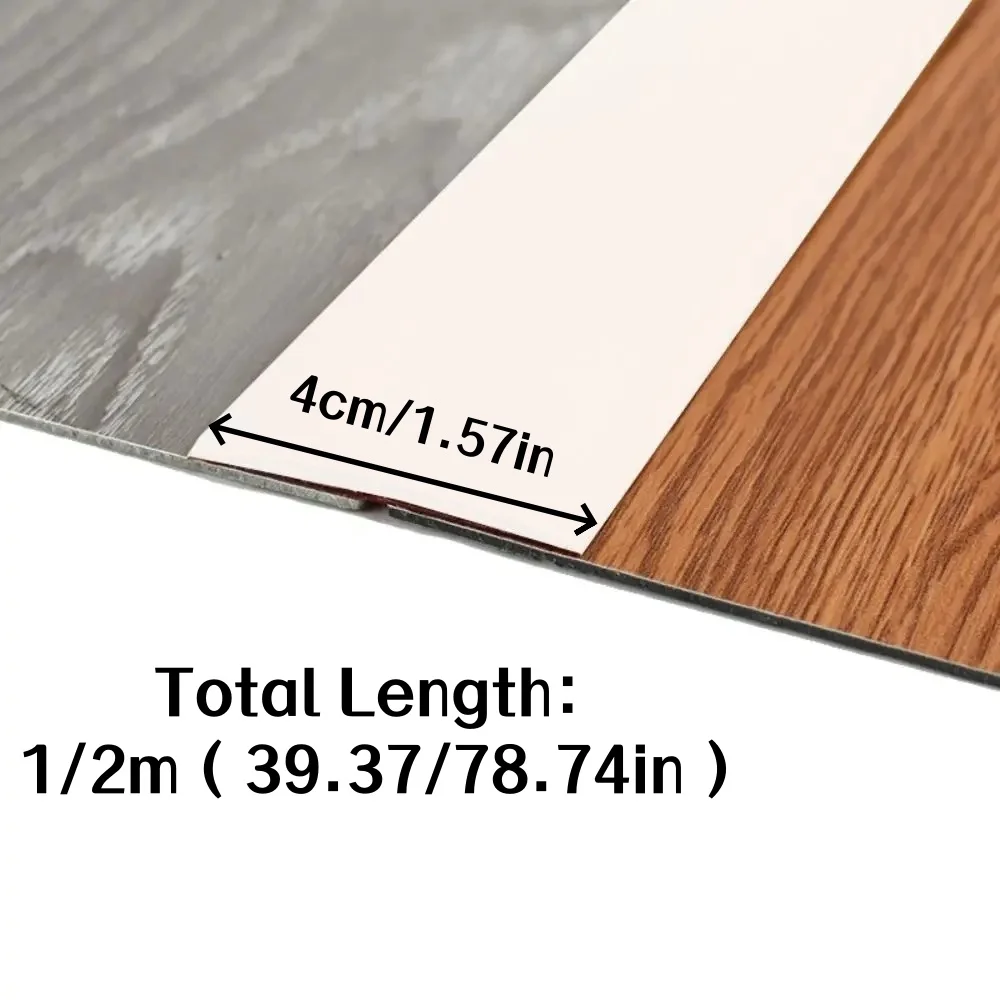 1pc 1/2m Carpet To Tile Floor Transition Strip Wear-resistant Self Adhesive Edging Trim Strip Flat Wood Grain Floor Strip