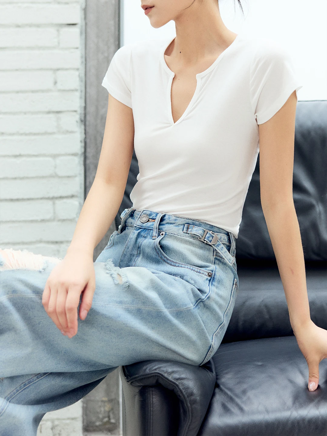 

Женская футболка ZOCHEEO из лиоцелла Ice Sensation, летняя, универсальная, цветная, приталенная, базовая...