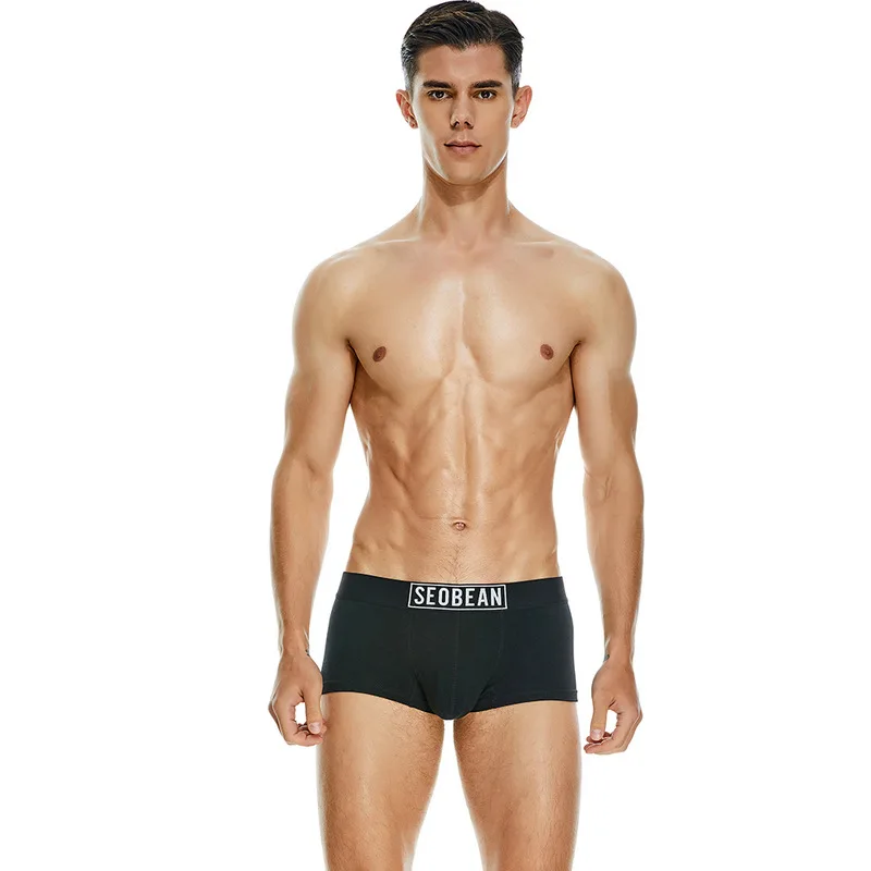 Men underwear classic low rise solid color seven-color boyshort teenage trend underwear.