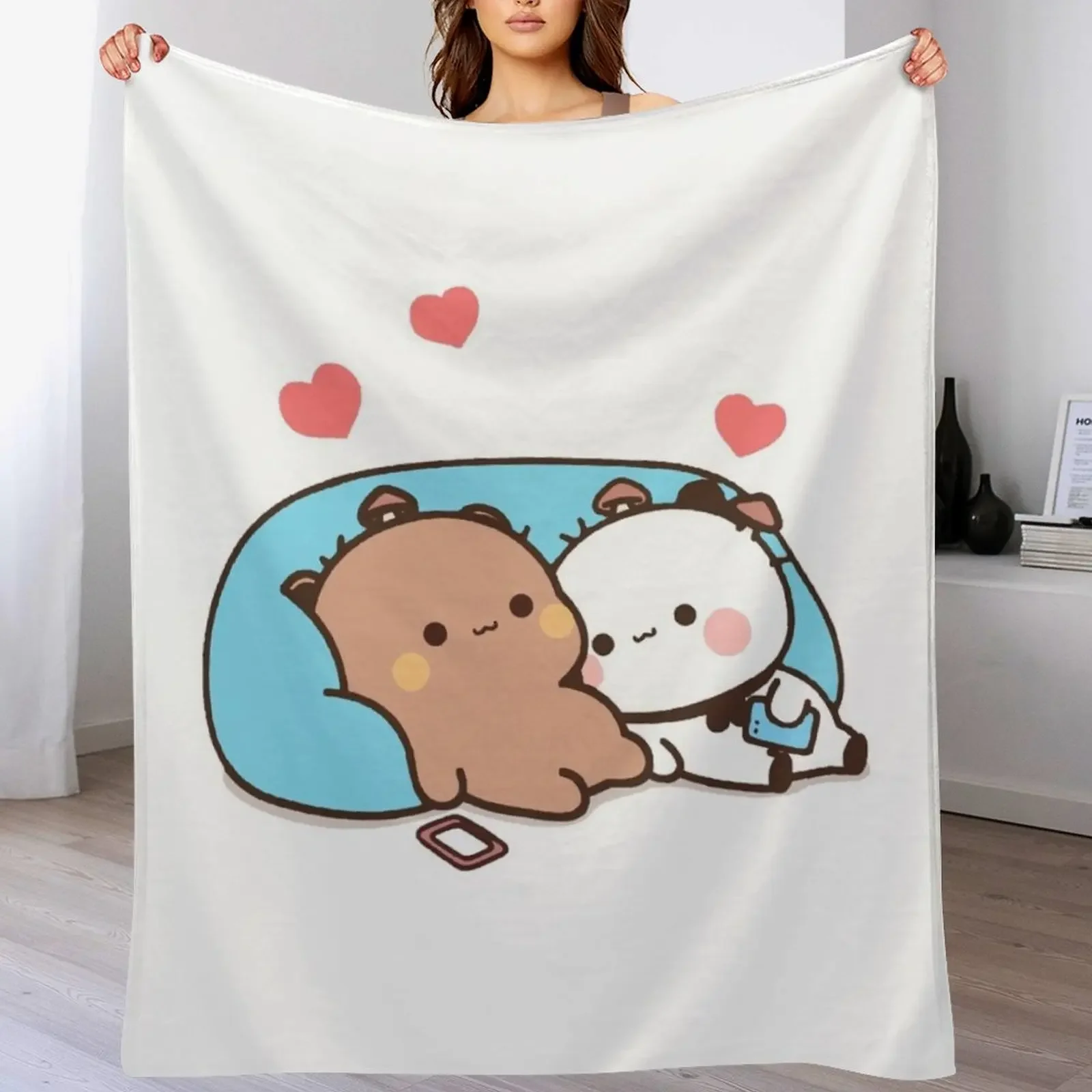 

bear and panda bubu dudu balloon Throw Blanket Vintage Bed Comforter blankets ands Blankets