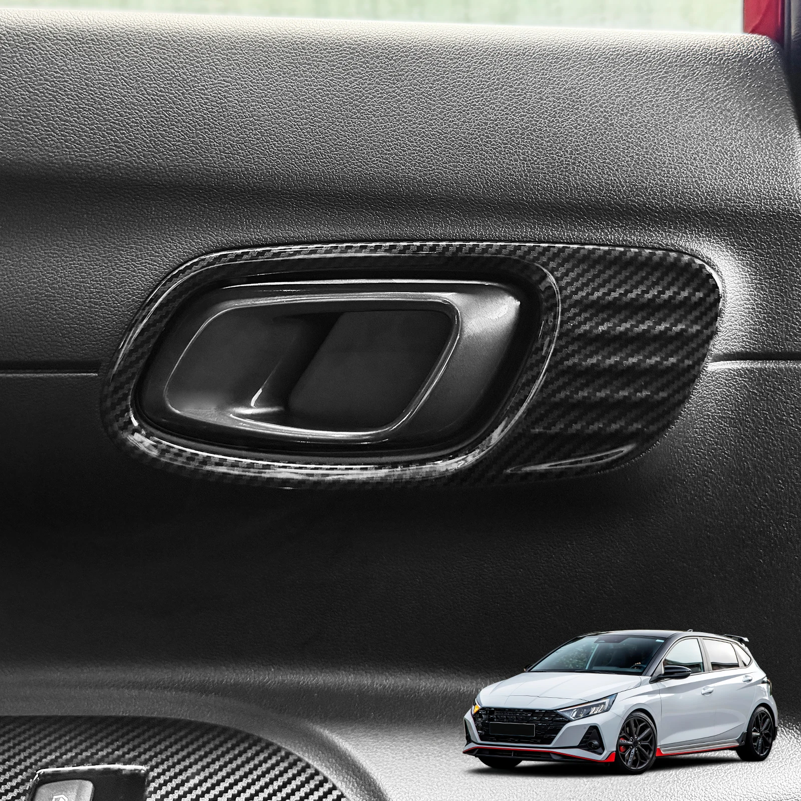 Auto-Innentürgriff-Abdeckung Dekoration ABS Kratzfeste Innenverkleidung für Hyundai i20/N/N-Line 2020-2025 Stilvolles Upgrade