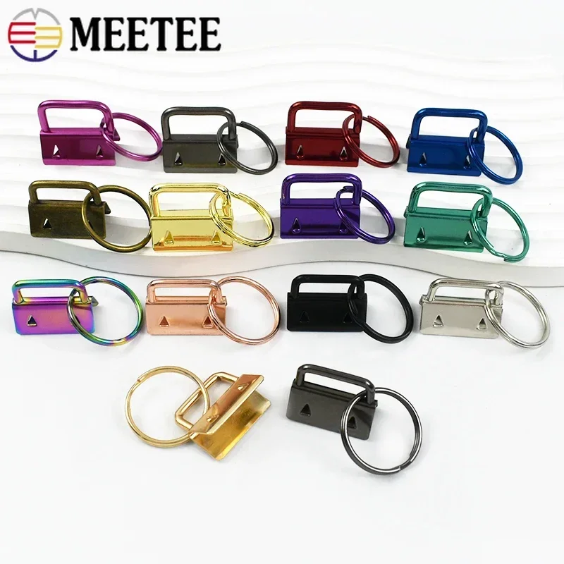 5/10/20P 25mm Meetee Metal Buckles O Ring Webbing Tail Clip Keychain Pendant End Clamp Hook Bag Strap Connect Clasp Accessories