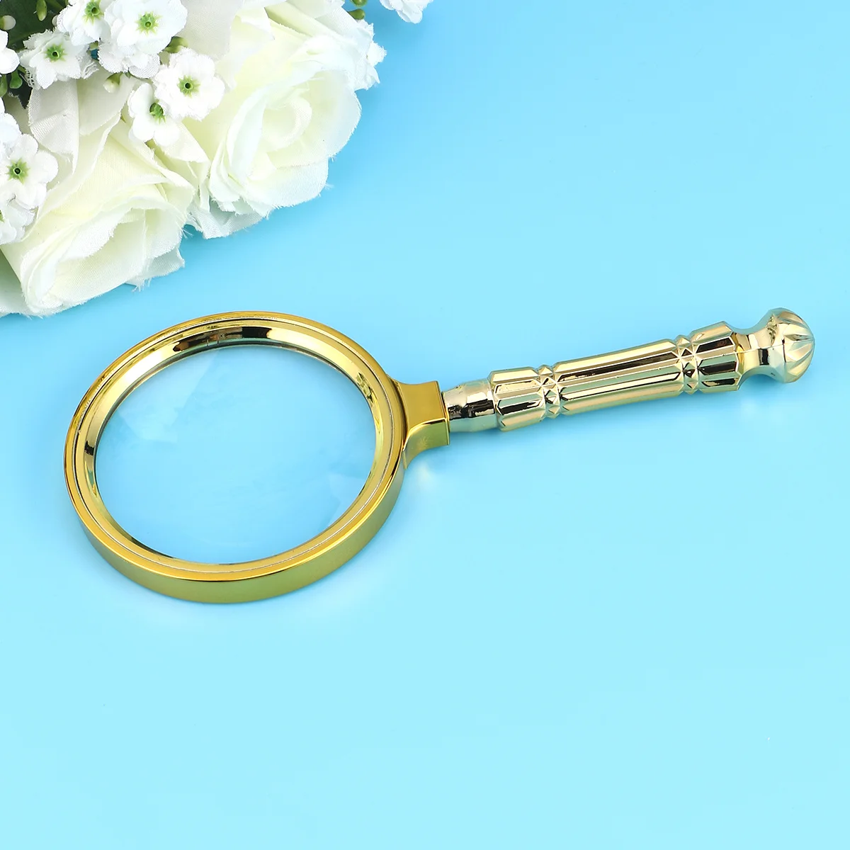 

80mm Vintage Magnifier Golden Design Distortion Free Images Ideal for Reading Inspection Handicrafts Portable Use