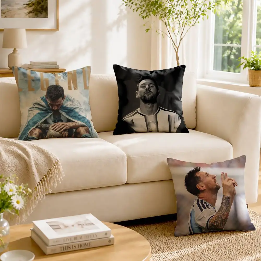 Legend 10 L-Lionel Messi   Customizable Square Pillow case Double Sided Print Sofa Bedroom Decor Cushion Cover