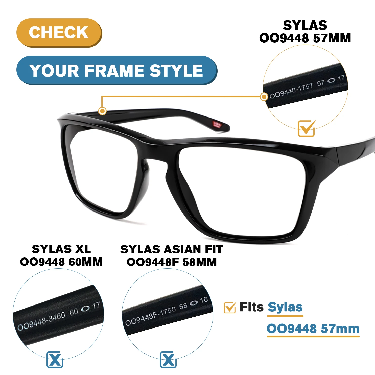 Compatible with Oakley Sylas OO9448 57mm Sunglasses – Lens Only and Complete UVA/UVB Protection