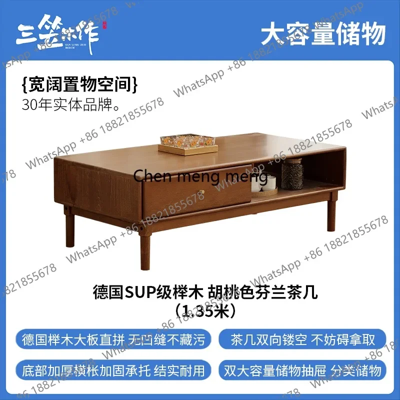 M178 Nordic Japanese solid wood coffee table beech simple household tea table small apartment rectangular table