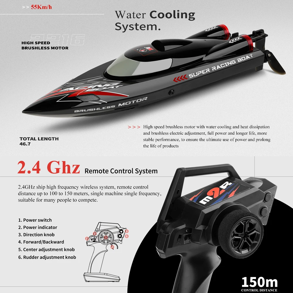Bateau De Course Électrique Télécommandé À Grande Vitesse À 4 Canaux