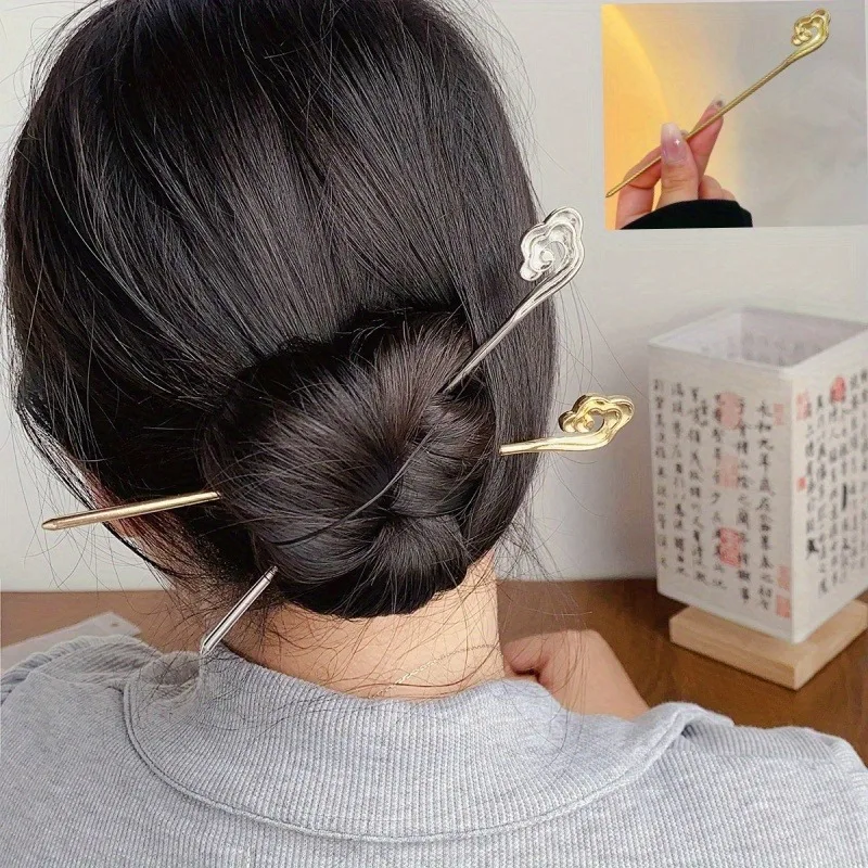 1pc Women's Elegant Hair Needle Chinese Style Auspicious Cloud Hair Stick Daily Party Wear Girl Fashion Jewelry Hair Accessories