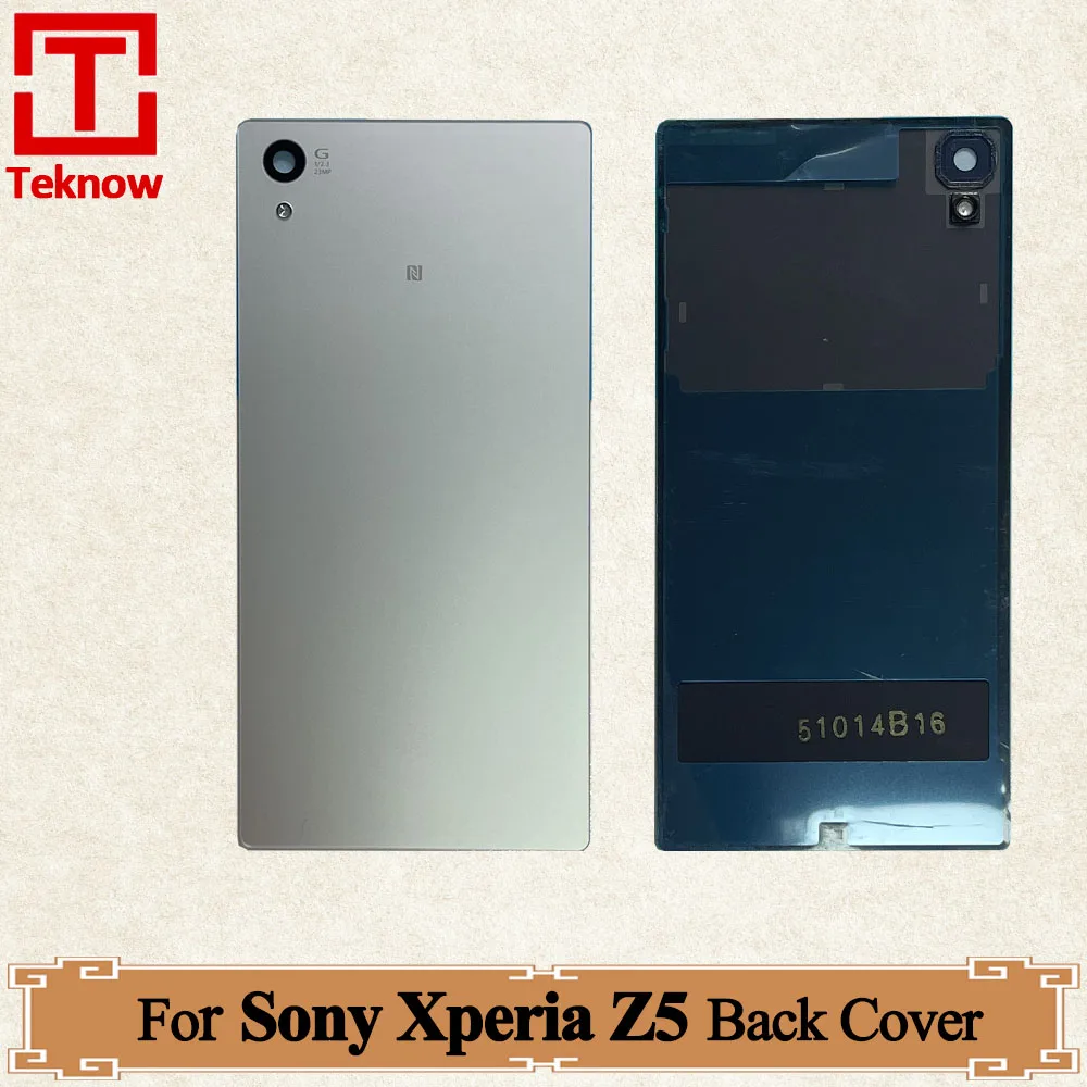 Tampa traseira original da bateria para sony xperia z5 e6603 e6633 e6653 e6683, caixa de vidro traseira com logotipo de substituição