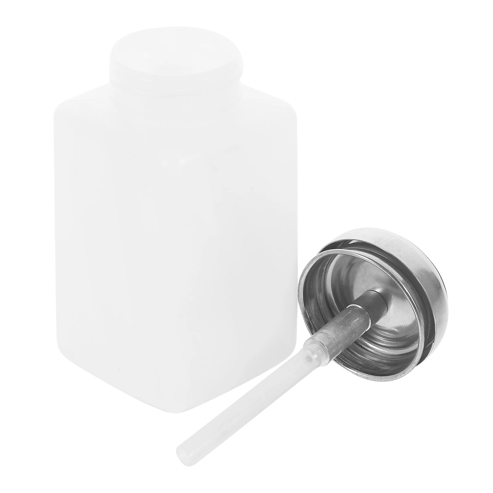 

200ml White Empty Pump Bottles Leak Proof Nail Polish Remover Dispenser Travel Refillable Press Containers Storage