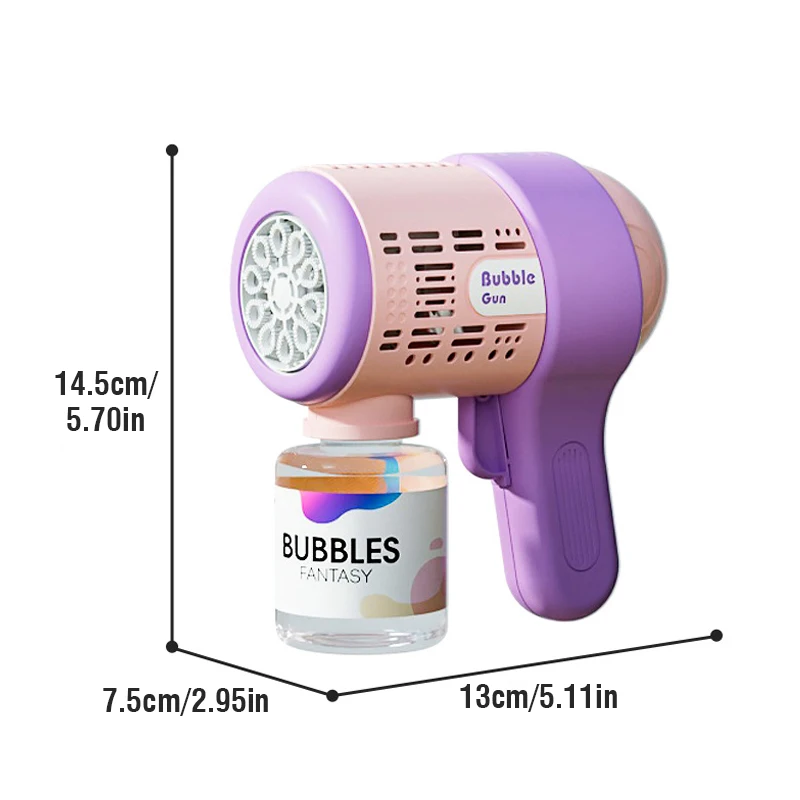 Pistolet à bulles automatique pour enfants, mini souffleurs Regina, moteurs électriques, machine avec lumière, fabricant de dessins animés, jeux de plein air, cadeau pour enfants