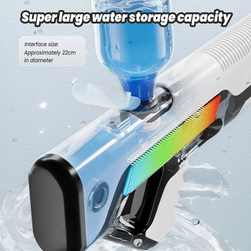 Fully Electric Shooting Burst Water Gun Toys, Summer Swimming Pool High-Pressure Strong Automatic Water Absorption Toy For Boys