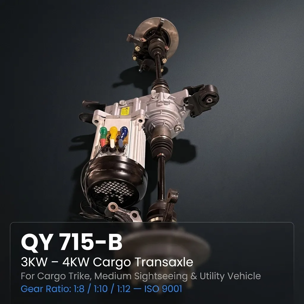 QY 3KW 4KW Aluminum Alloy Electric Drive Axle With Independent Suspension For 1 Ton Heavy Load Cargo Tricycle Model 715B