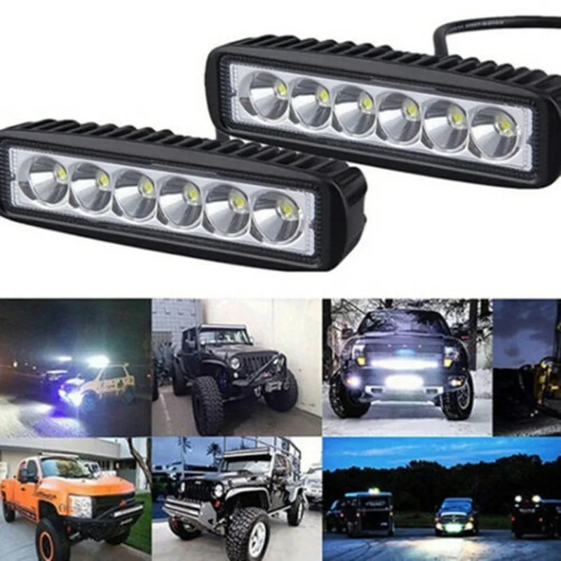 Lampu kerja LED, cahaya Strip bentuk Bar 6500-7500K titik banjir putih Off Road kepala lampu mobil IP67 suku cadang otomatis untuk beberapa pemandangan