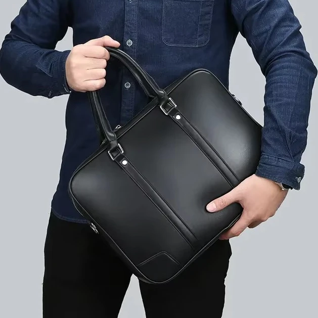New Luxury Pu Leather Business Men's Briefcase Male Fashion Shoulder Bag Men Messenger Bag Boy Casual Brand Tote Computer Bags
