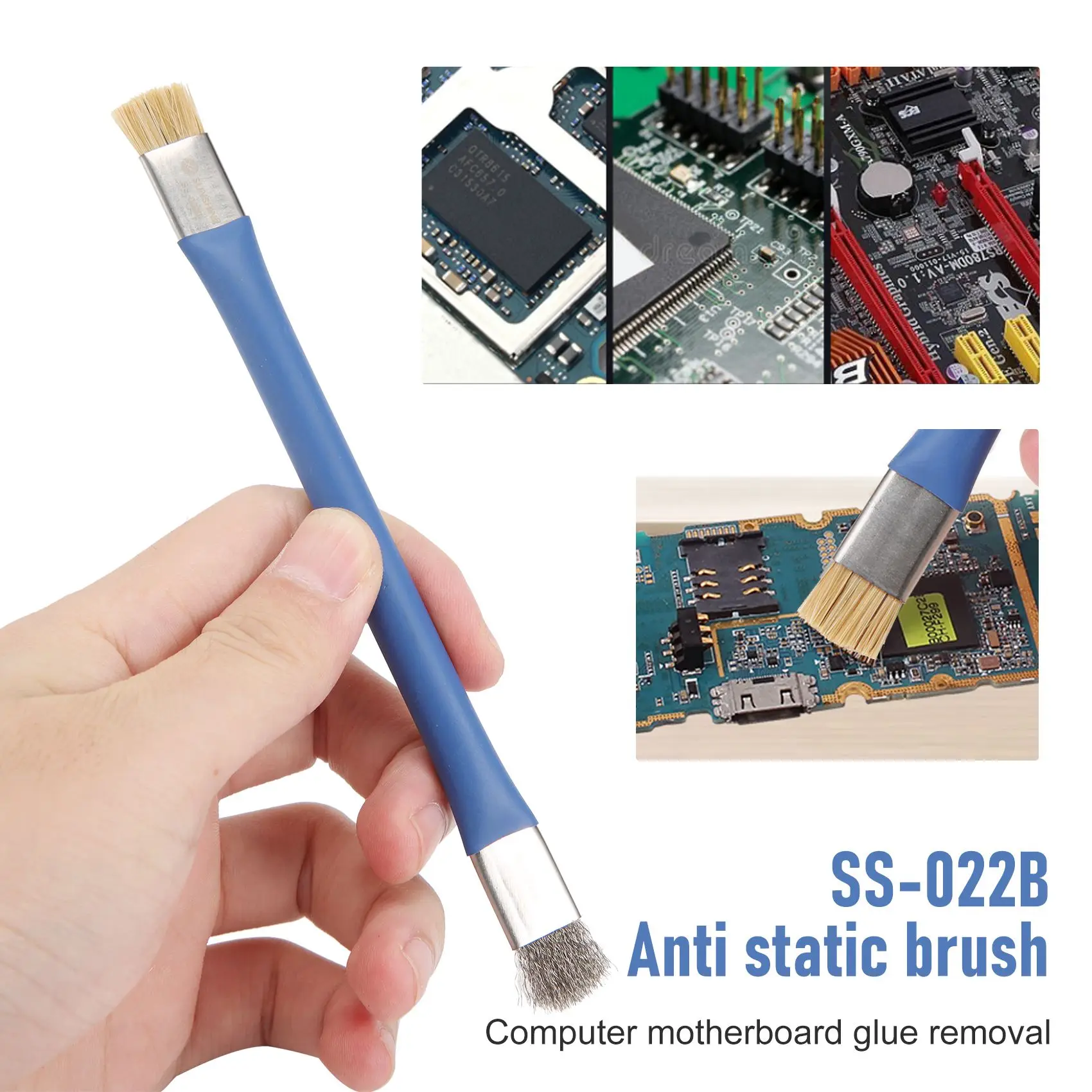

Safe Brush Anti-Static Motherboard PCB Cleaning Brush For Mobile Phone Repair Tools Kit Double Head Convenience-AT30