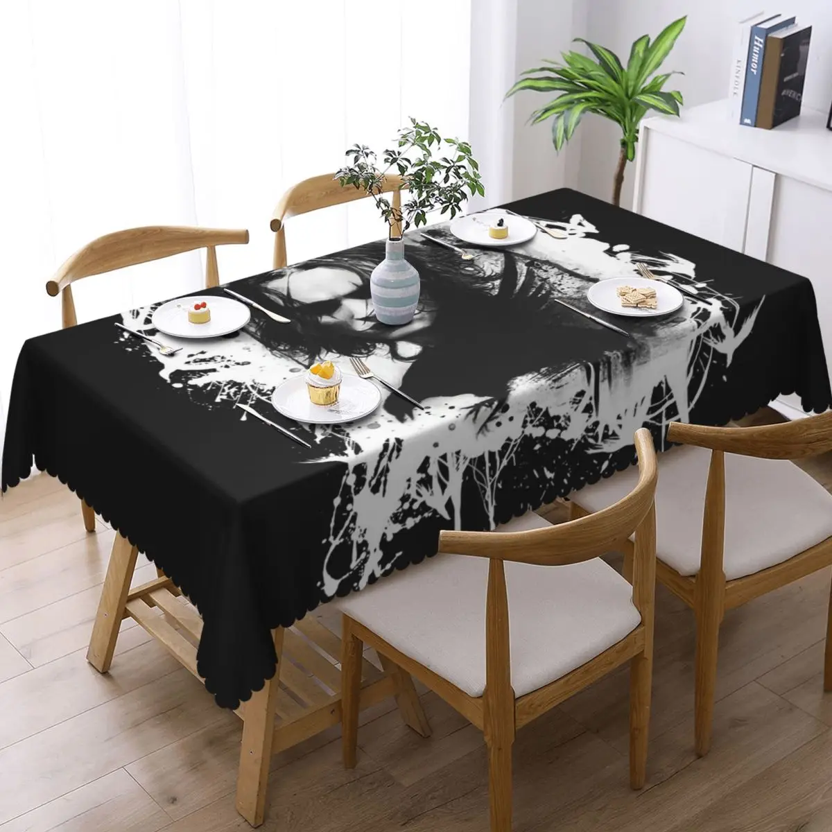 Eric Draven The Crow Custom Rectangular Tablecloth Oilproof Table Cover for Dining Events Table Cloth