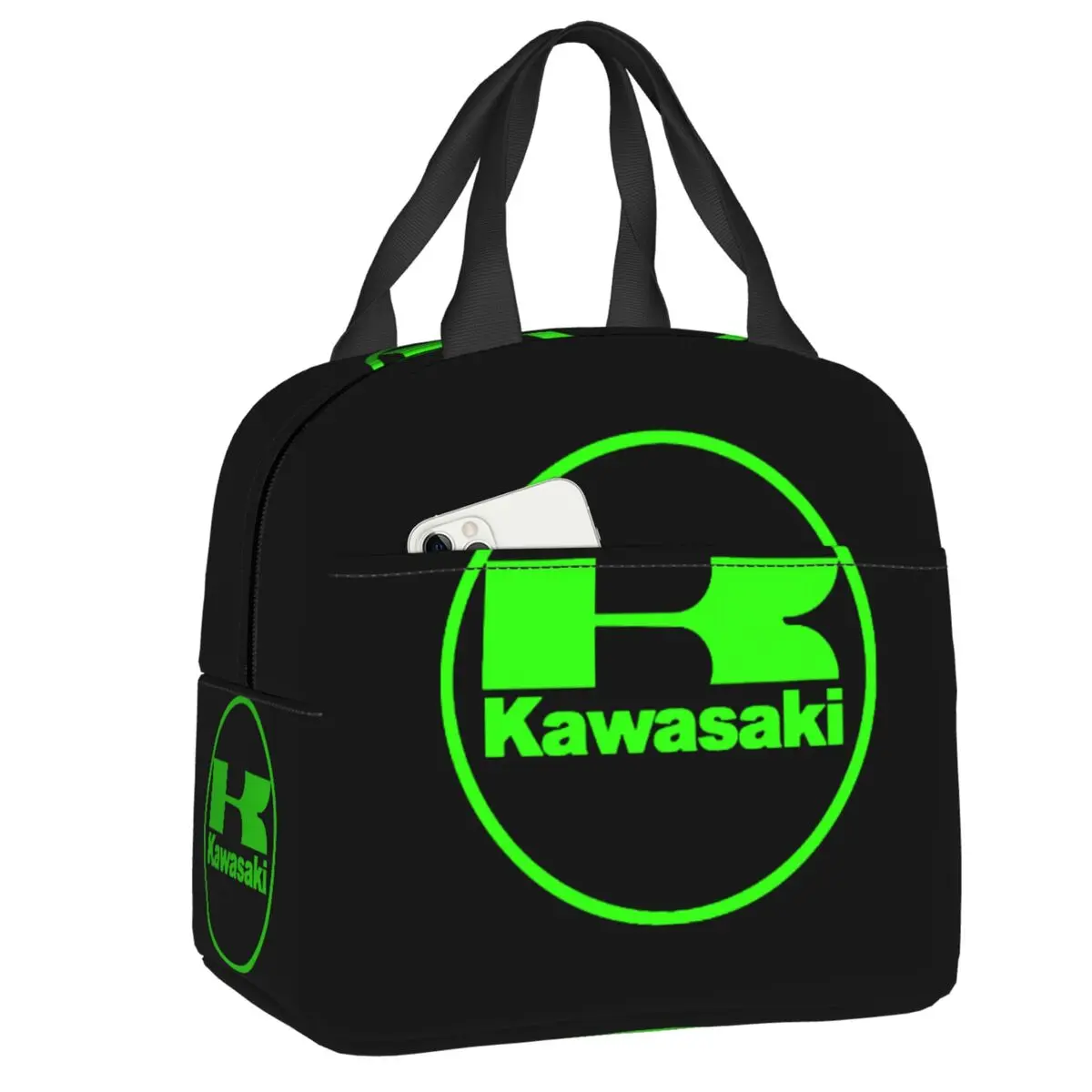 

Custom Kawasakies Motorcycle Sport Racing Portable Lunch Box Waterproof Cooler Thermal Food Insulated Lunch Bag School Student