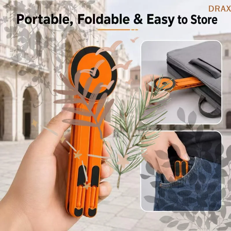 1Pcs Foldable And Rotating: Portable Magnetic Aluminum Alloy Plastic Multifunctional Phone Stand Tablet Laptop Desktop
