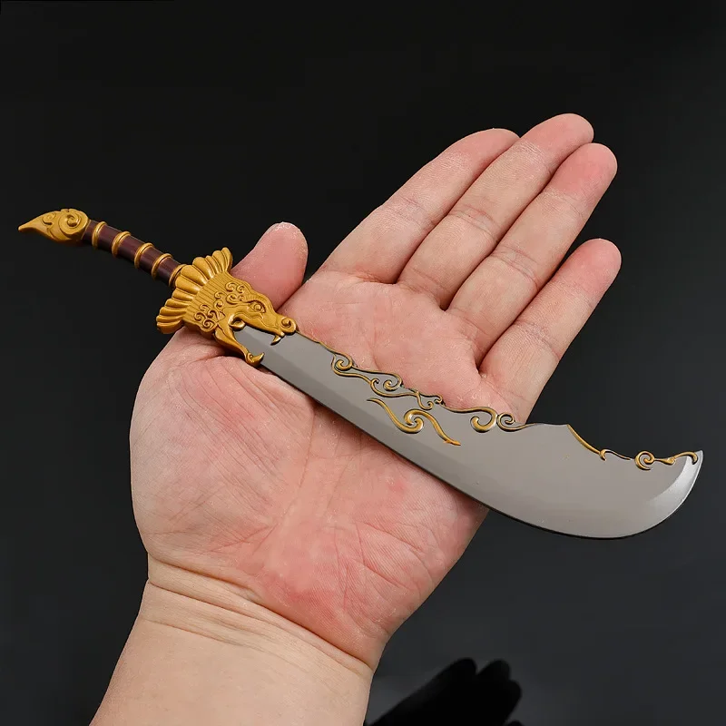 21cm Leo Fine Welding Broadsword Keychain Seal The Demon List Film Peripheral All Metal Knife Sword Weapon Model Ornament Gifts