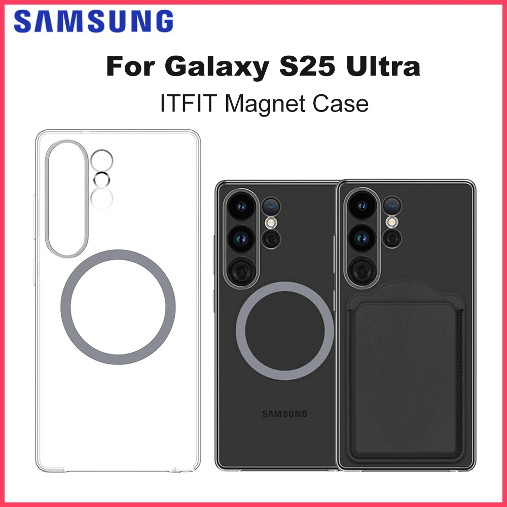

Оригинальный прозрачный магнитный чехол для Samsung Galaxy S25 Ultra ITFIT с магнитом, защитный чехол для зарядного устройства Qi2