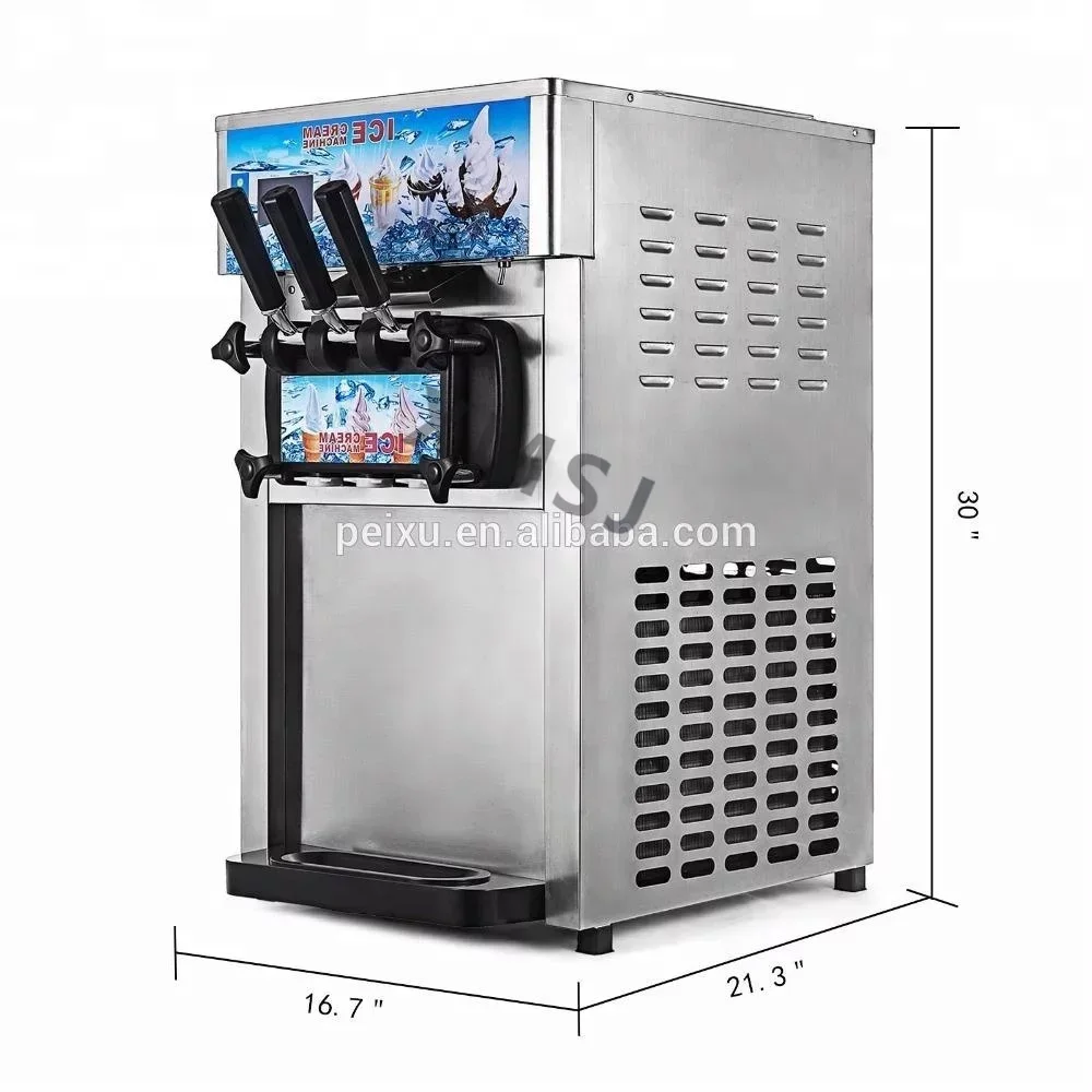 

Frozen Yogurt Ice Cream Maker with LCD Display Mix 3 Flavors 110V ice cream machine small