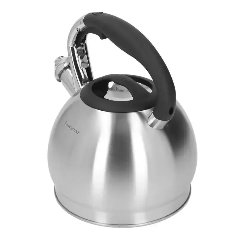 Whistling Tea Kettle Fast Heating Large Capacity 304 Stainless Steel Whistling Kettle with Ergonomic Handle for Home Office