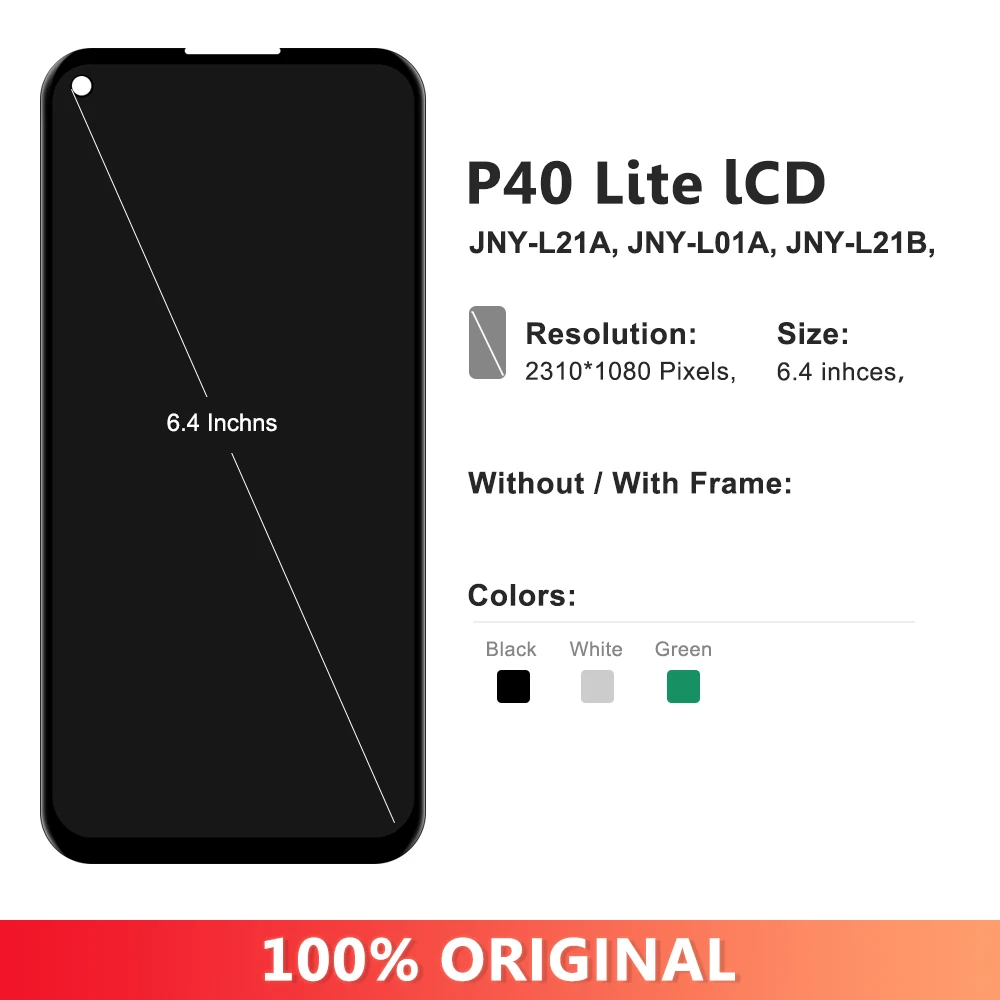 AMOLED For Huawei P40 Lite nova 7i 5i LCD Display Touch Screen Digitizer Assembly nova 6SE JNY-L21A JNY-L01A JNY-L21B DIsplay