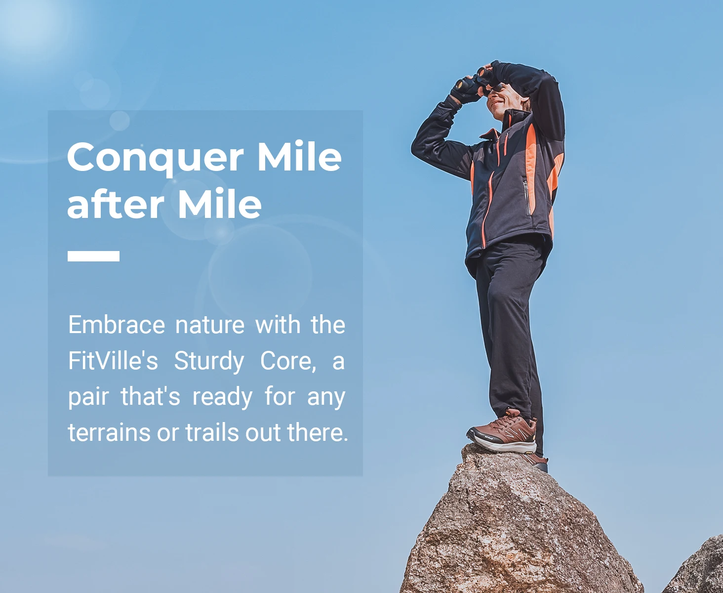 FitVille Outdoor Herren Wanderschuhe Extra Breiter Zehenbereich Trekkingschuhe Sneakers für Männer mit Rutschfester Sohle – Detail 5