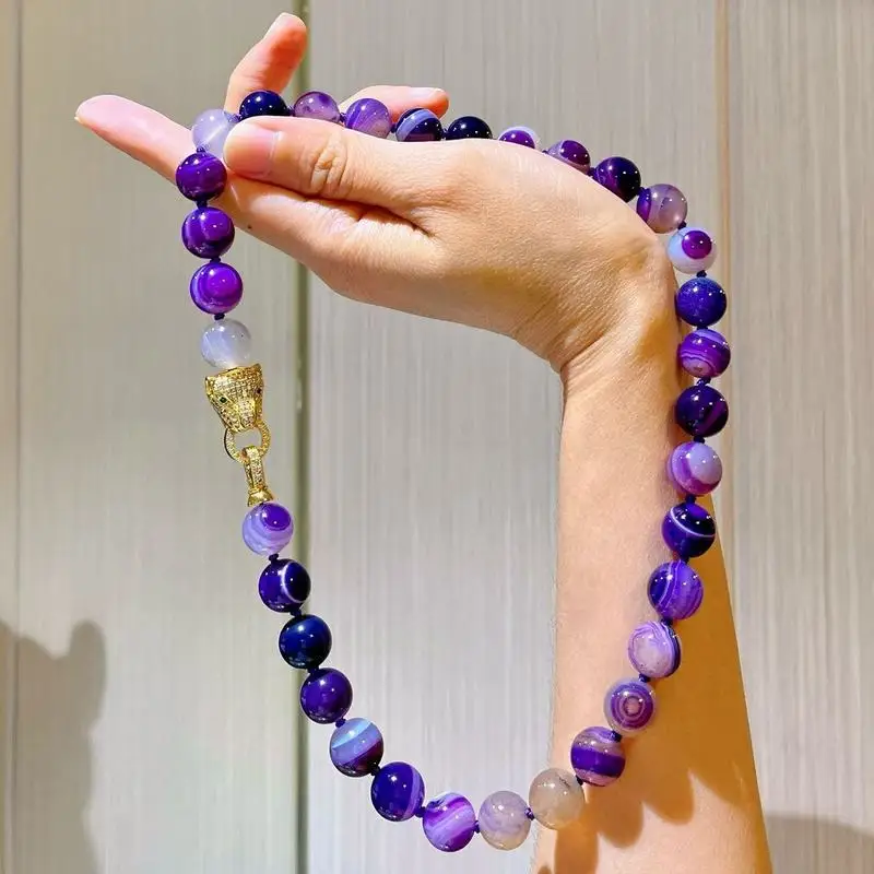 12mm natural amethyst necklace