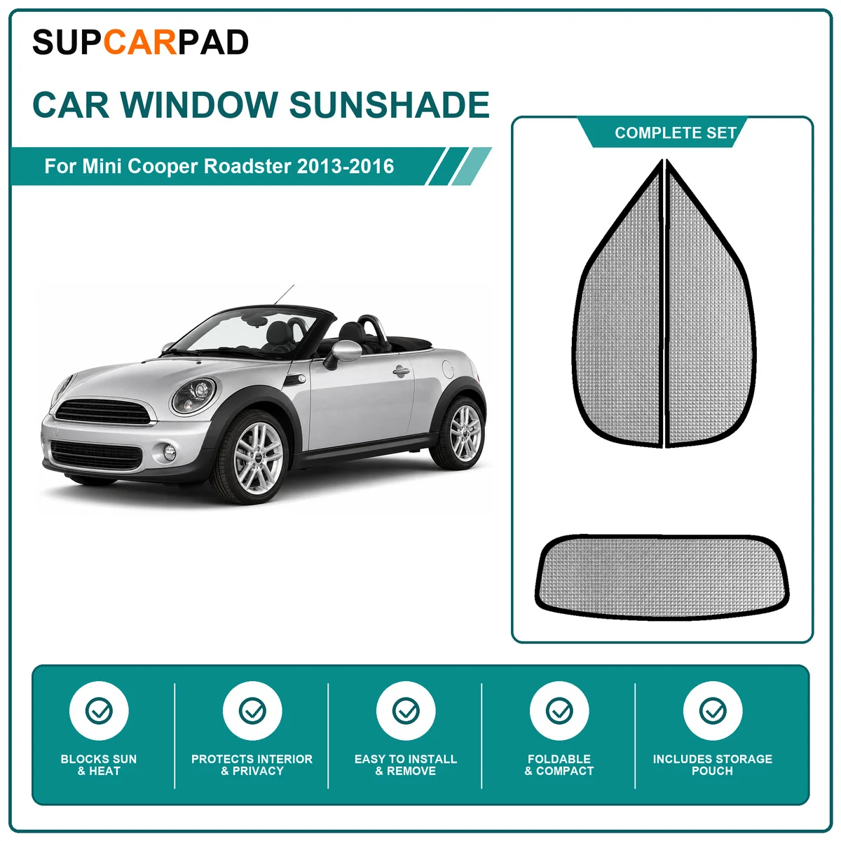 For Mini Cooper Roadster 2013-2016 Full Set Car Window Sunshades UV Block Privacy Heat Insulated Foldable Car Curtain