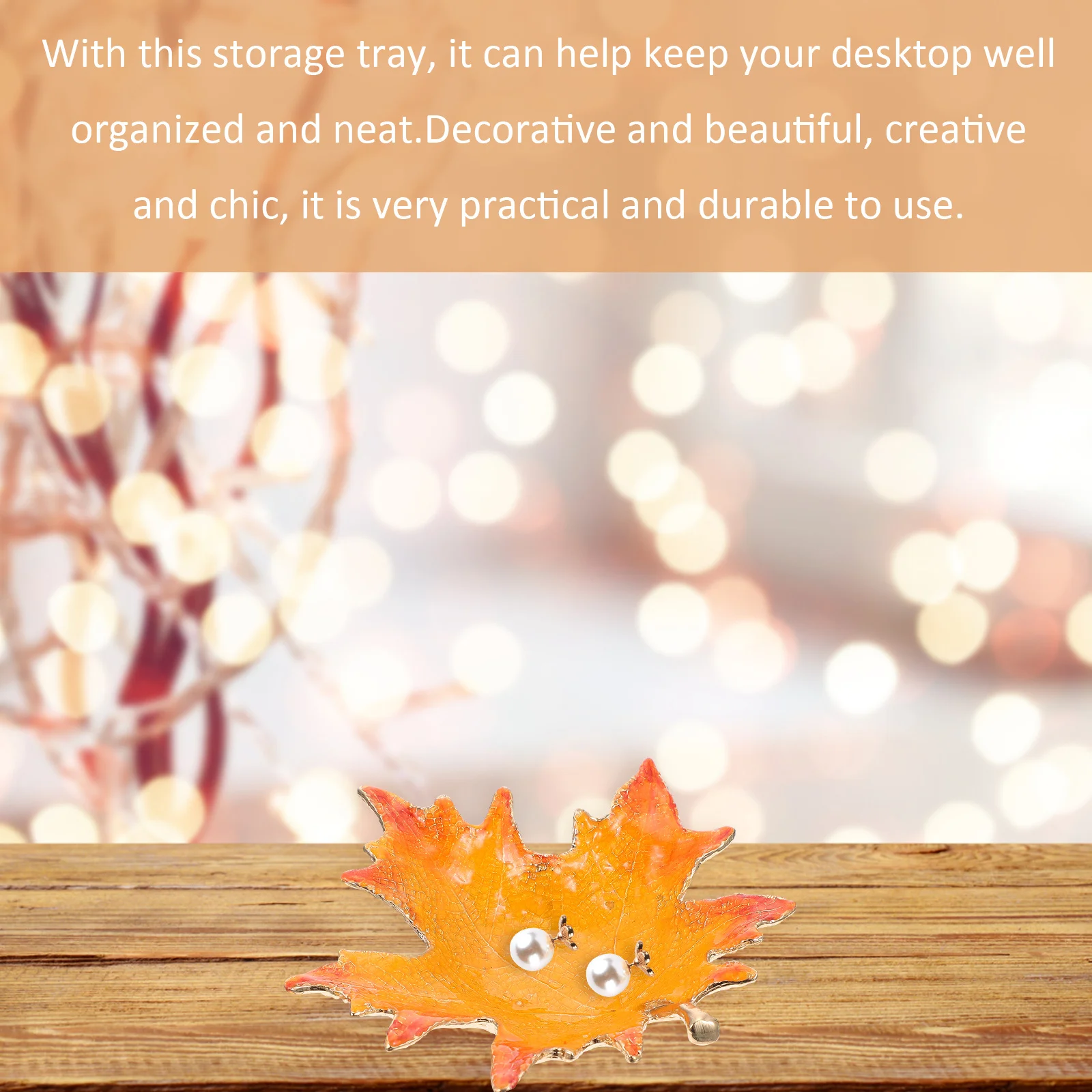 

Поднос для ювелирных изделий из кленового листа, креативный настольный органайзер, практичная подставка для ювелирных изделий, прочный декоративный лоток для хранения