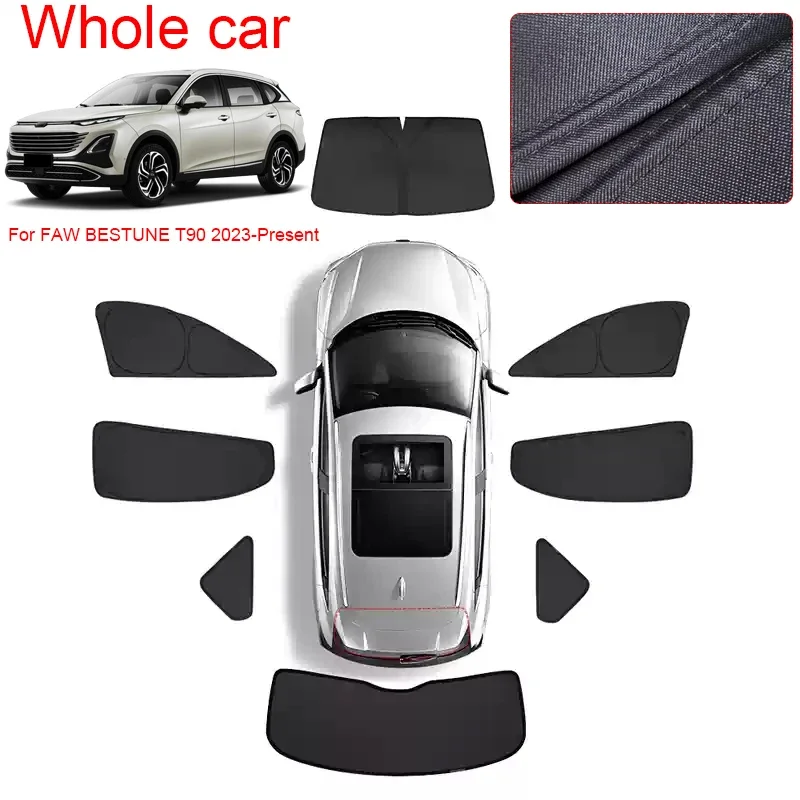 

For FAW BESTUNE T90 2023-Present Car Black Window Privacy Sunshade Auto Anti-UV Heat Insulation Protect Cover Interior Accessory