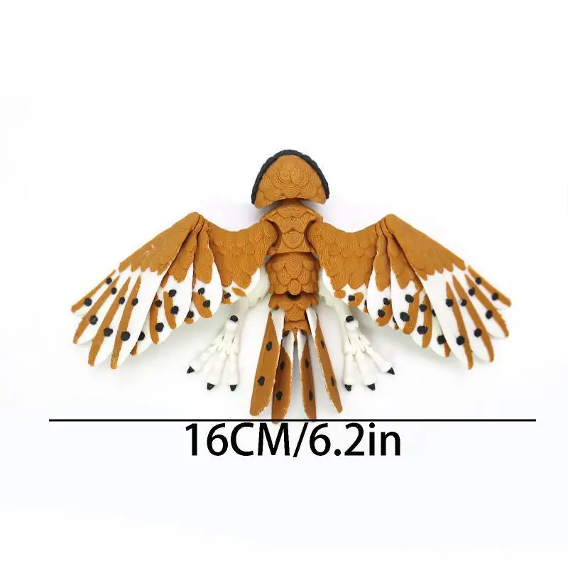 3D Printed Owl Ornament Flexible Articulated Joints Vivid Details Living Room Decor Fun Interactive Toy for Kids Adults