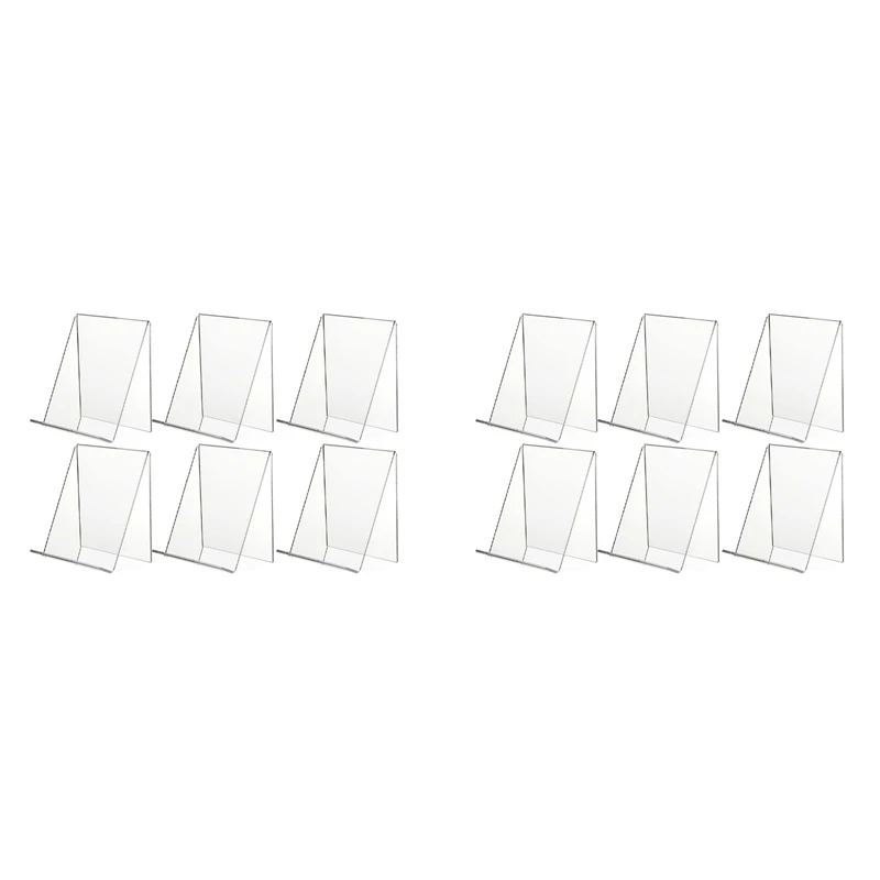 12 Pack Acrylic Book Stand,Clear Acrylic Display Stand, Clear Holder For Displaying Pictures,Jewelry,Watch Display Stand