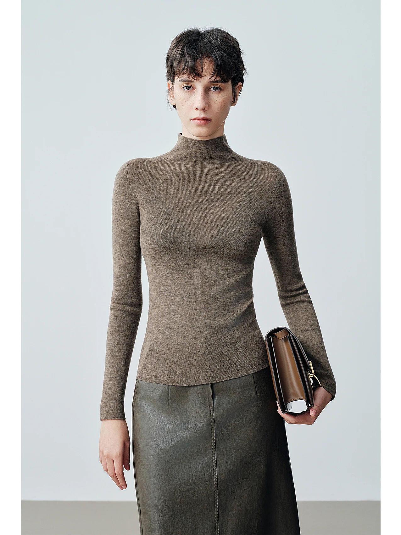 

Женский вязаный свитер Xiye Nili из смесовой шерсти, осенне-зимний, с высоким воротником, базовый слой, мягкий, эластичный, для повседневной носки