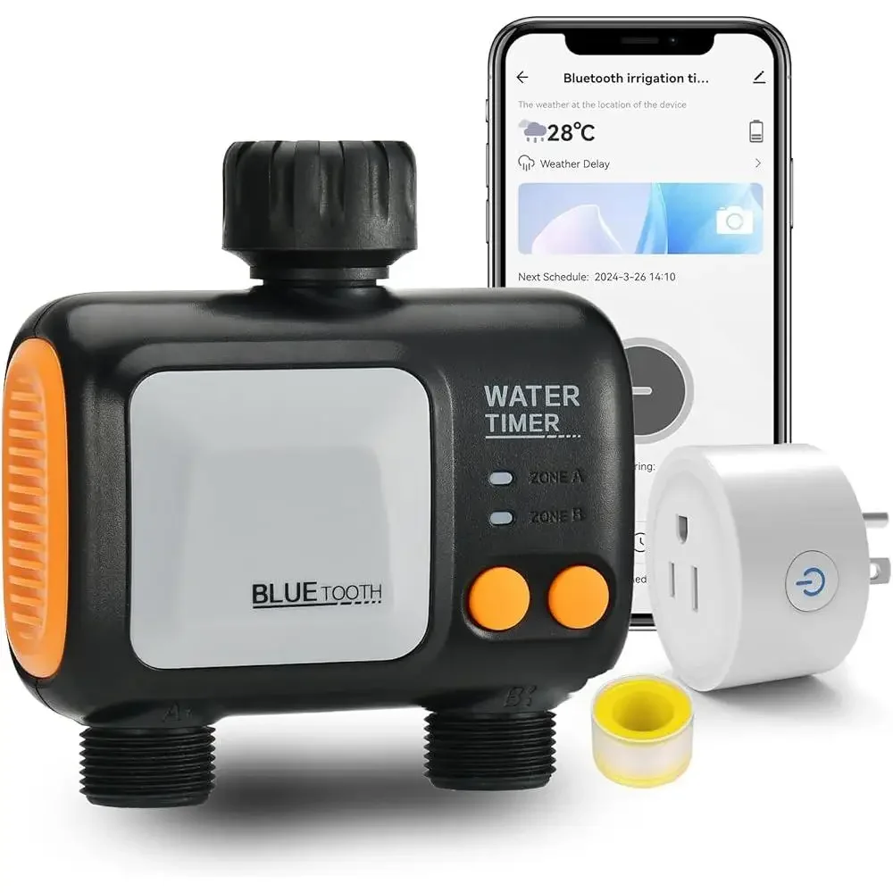 Smart WiFi Tubo da giardino Timer per acqua Controller per irrigatore a 2 zone con ritardo pioggia APP Sistema di irrigazione espandibile con telecomando