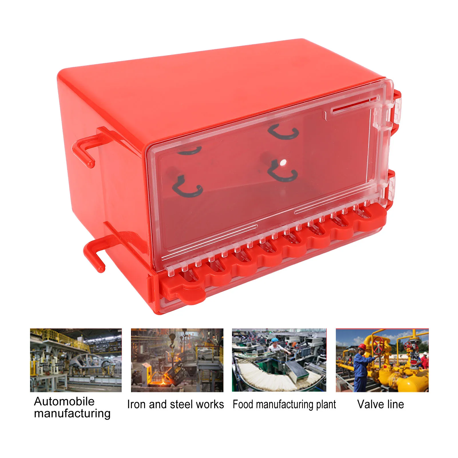 Lockout Tagout Group Lock Box Lockout Tagout Box Portable Wall Mount Group Lock 8 Hole Key Station with Transparent Panel
