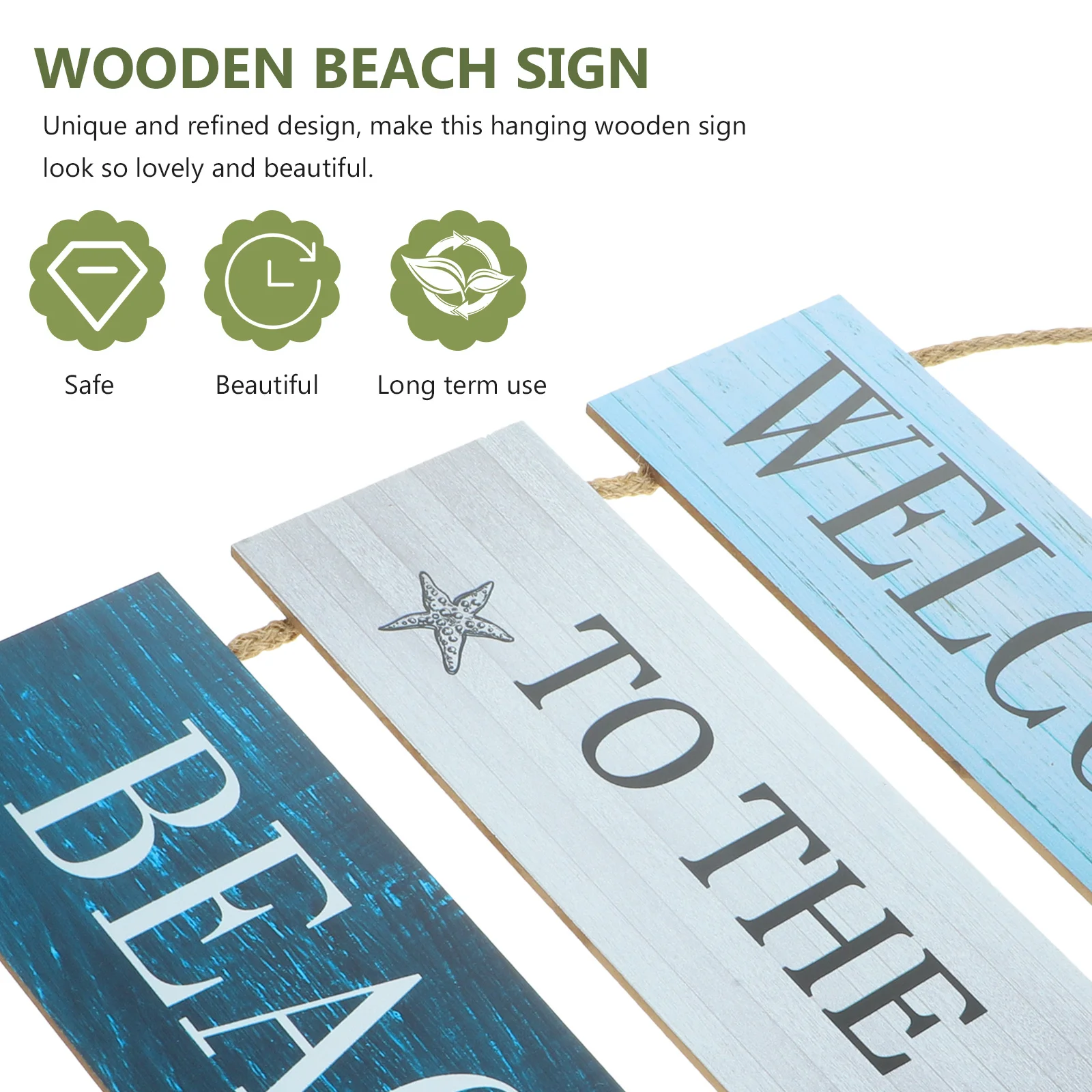 Cartello di benvenuto estivo Targa da spiaggia nautica da appendere, arte da parete in legno, decorazione per porta d'ingresso, cartello da spiaggia in legno, decorazione nautica