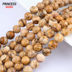 A++ Natural Picture Jasper 4 6 8 10 12mm Loose Beads for Jewelry Making Bracelet Necklace Needlework DIY Accessories