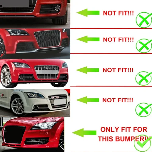 Imagen 2 del producto Rejilla de lámpara antiniebla HEX de malla de panal para Audi TT 8J 2006-2014, cubierta de parrilla de luz de parachoques delantero, accesorios exteriores para coches, herramientas