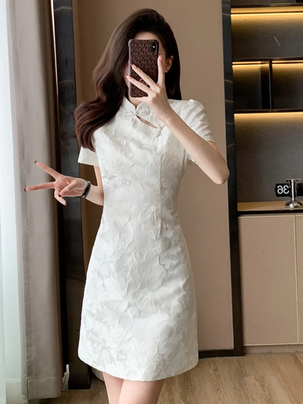 

Ele Chinese Sle White Dr Women's Qipao Summer New Arrival Slimming High-End Feeling Dr ort Daily Wear